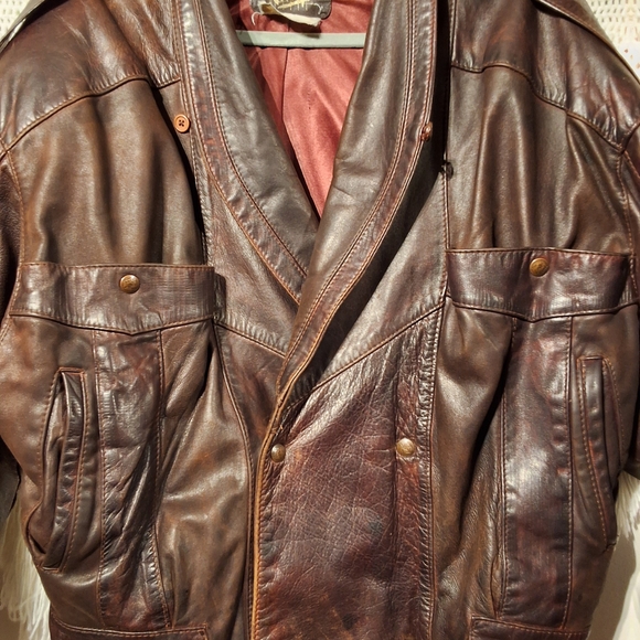 Men's Brown Leather Jacket - Picture 5 of 8